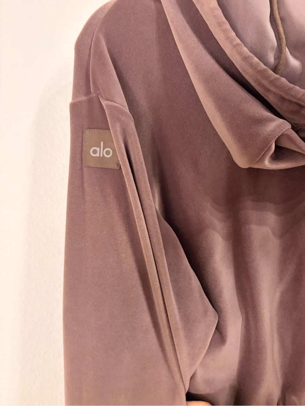 ALO Yoga Dusty Rose Velour Hoodie